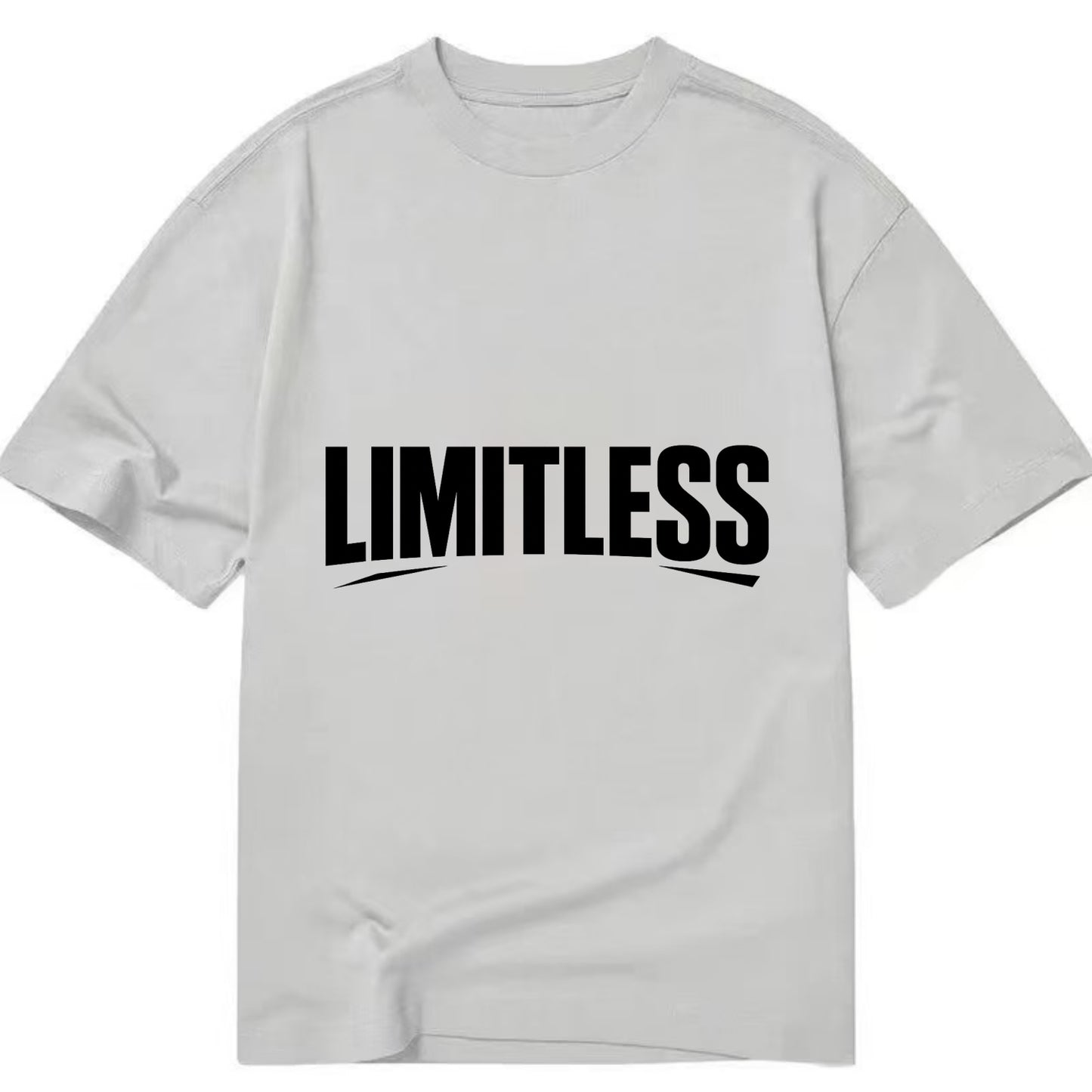 Bold typography design - "LIMITLESS" - no boundaries, infinite potential - Classic T-shirt - Grey