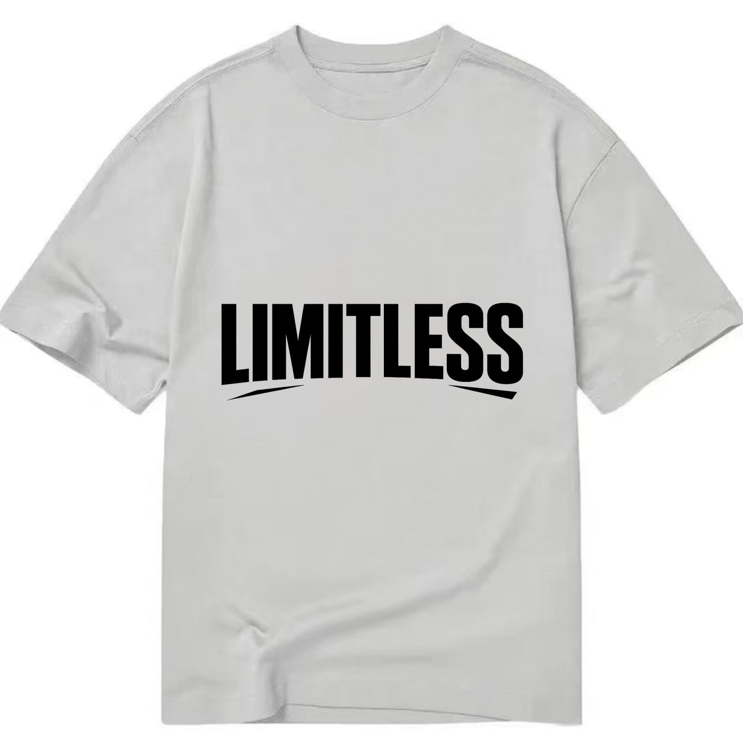 Bold typography design - "LIMITLESS" - no boundaries, infinite potential - Classic T-shirt - Grey