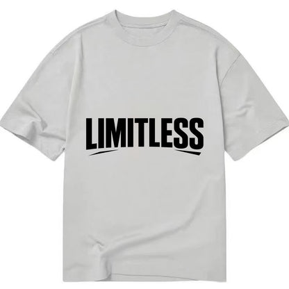 Bold typography design - "LIMITLESS" - no boundaries, infinite potential - Classic T-shirt - Grey