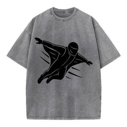 Wingsuit flyer gliding - Vintage T-shirt - Grey