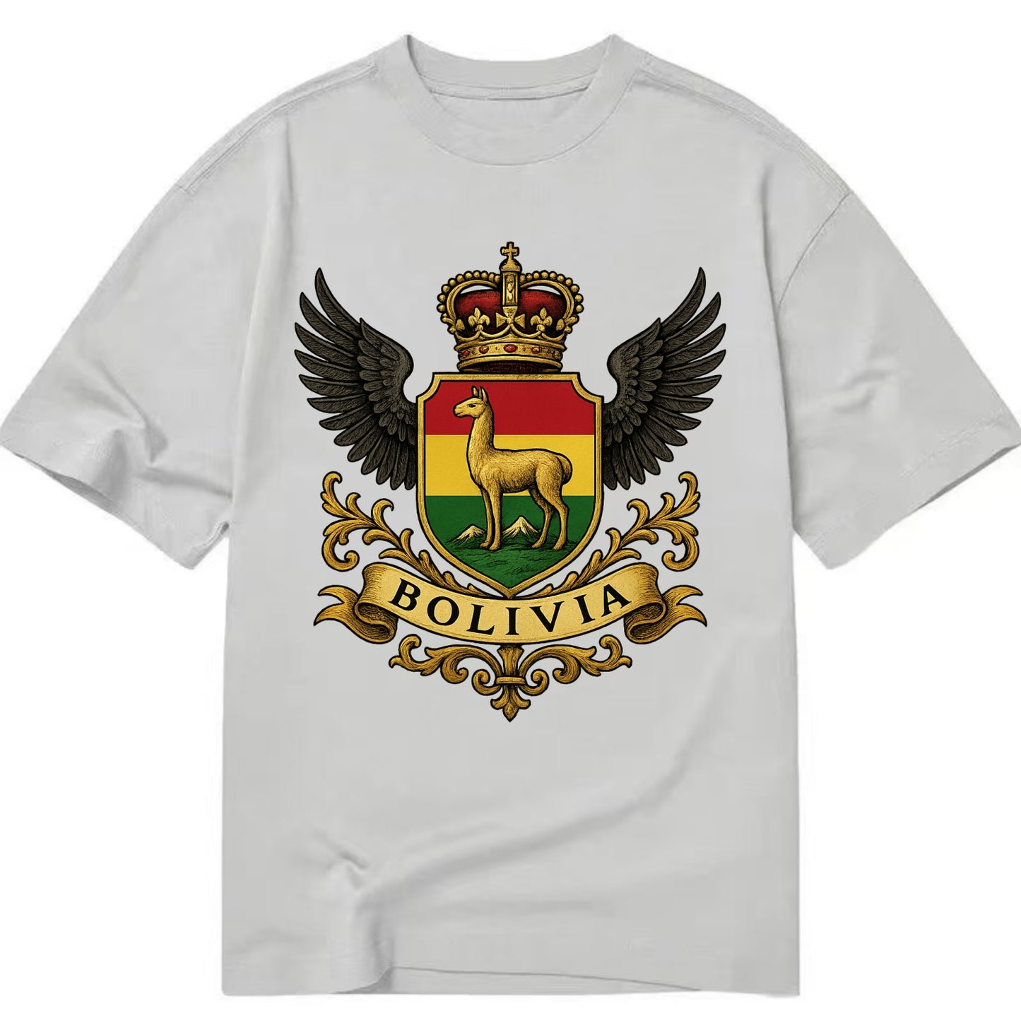 Bolivia Llama Emblem  - Classic T-shirt - Grey