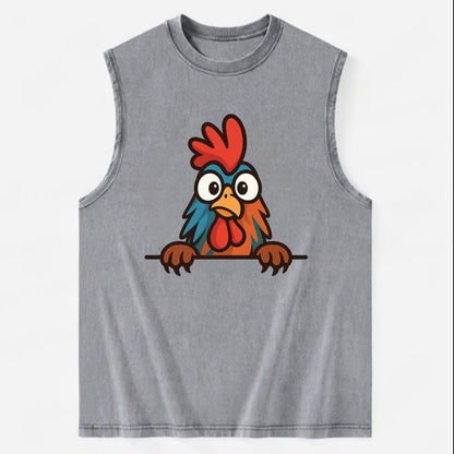 Rooster  - Vintage Washed Tank - Grey