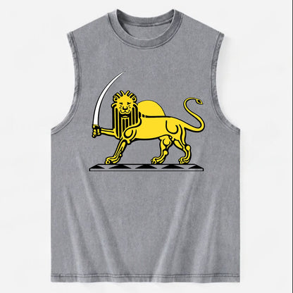 Lion Of The Rising Blade - Vintage Washed Tank - Grey