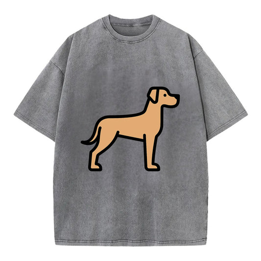 Great Dane - Fawn colored flat side profile - Vintage T-shirt - Grey