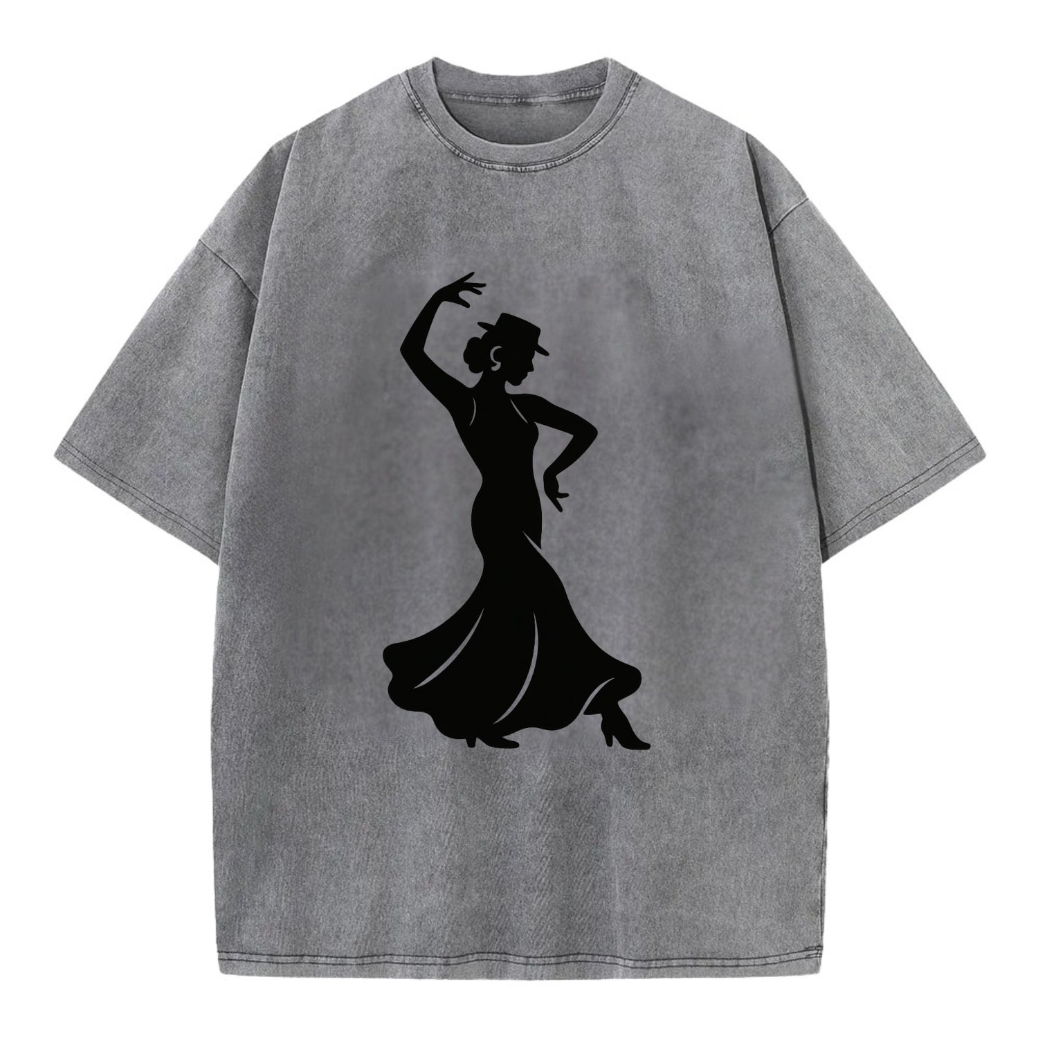 Flamenco dancer passionate stance - Vintage T-shirt - Grey