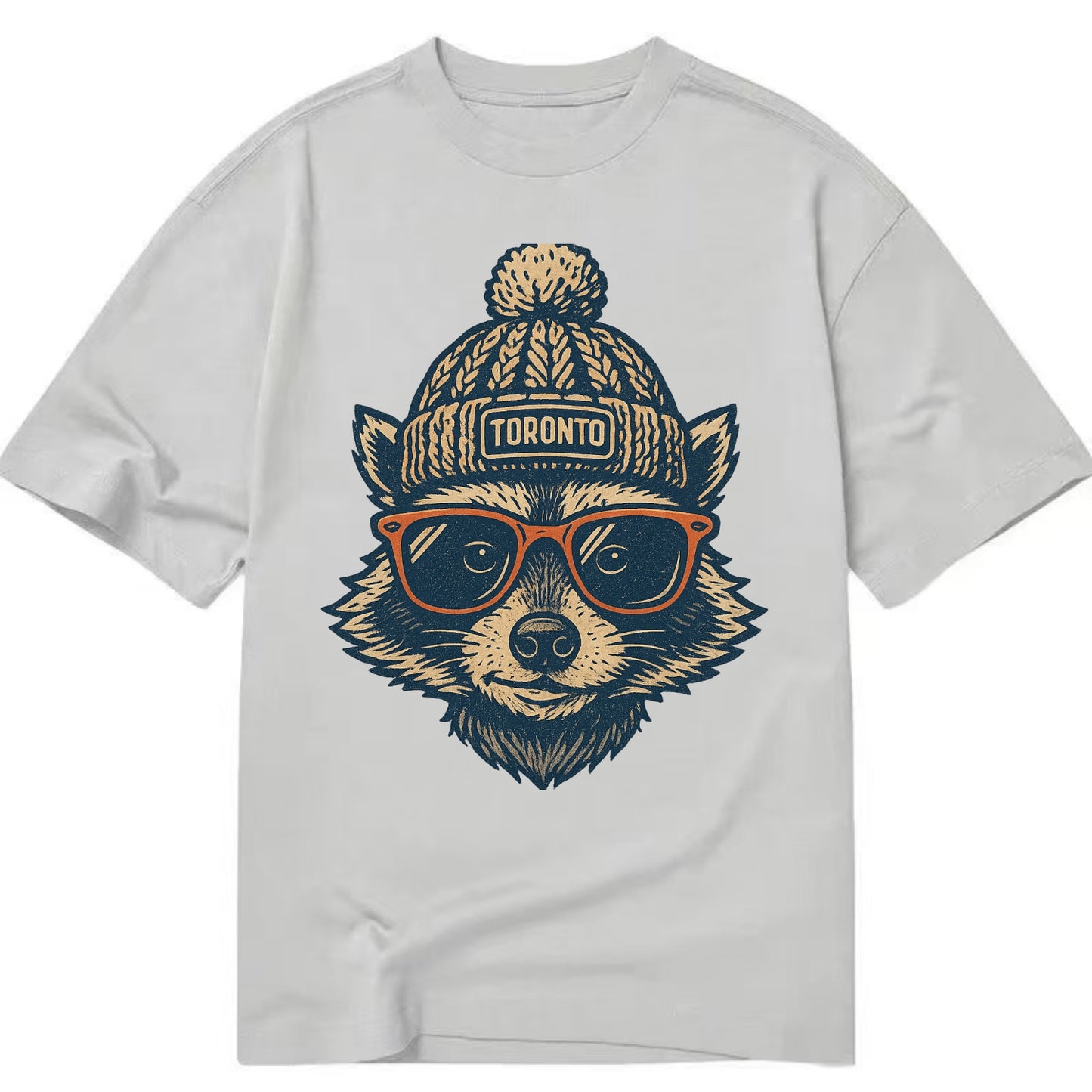 Toronto Raccoon wearing Toronto beanie w - Classic T-shirt - Grey