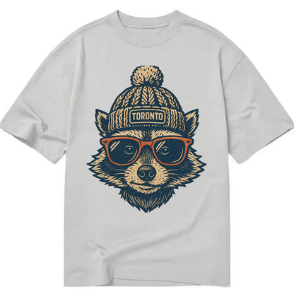 Toronto Raccoon wearing Toronto beanie w - Classic T-shirt - Grey