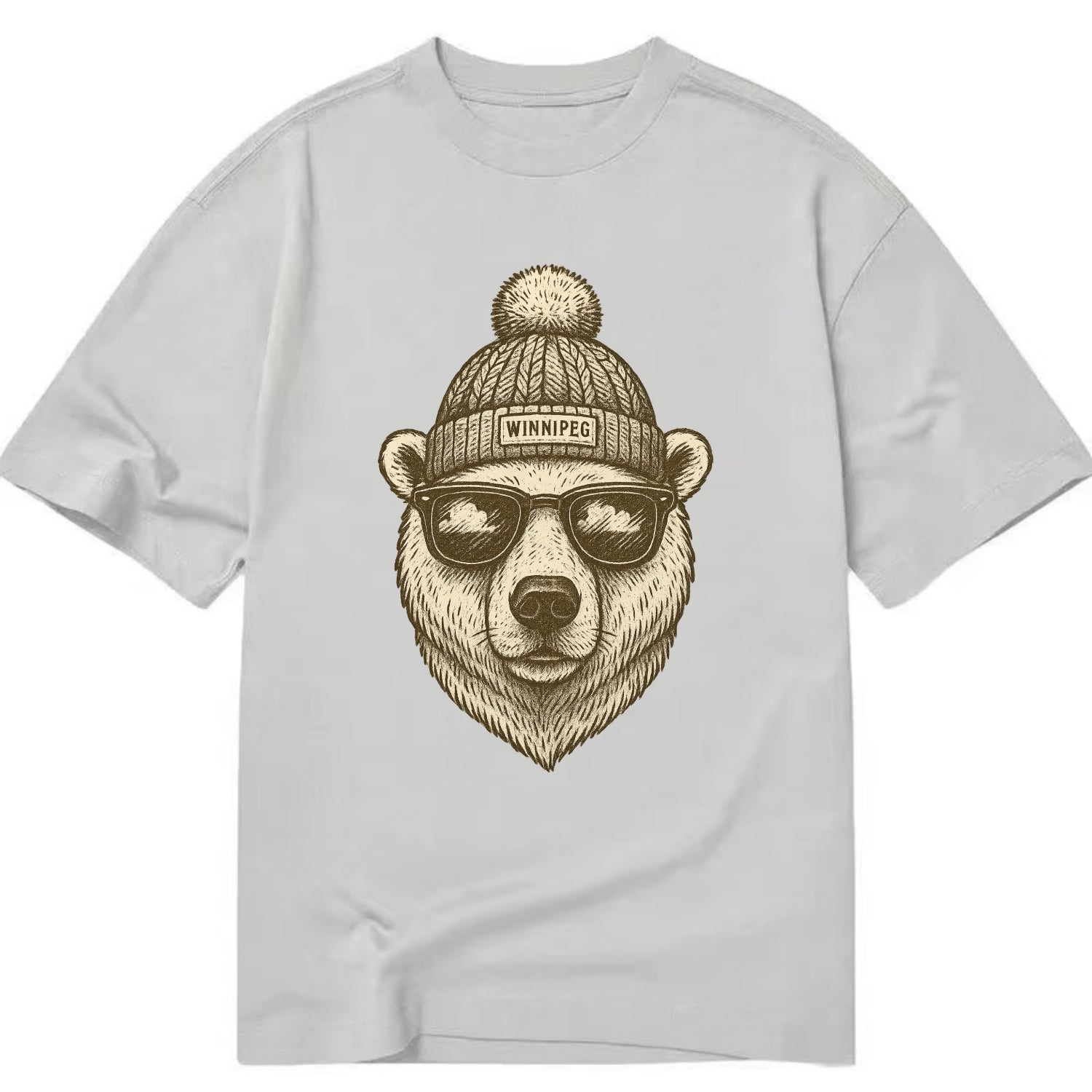 Winnipeg Polar Bear wearing Winnipeg bea - Classic T-shirt - Grey