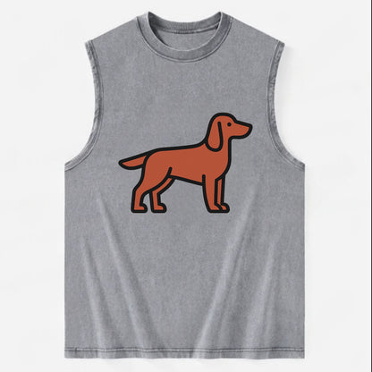 Irish Setter - Red/chestnut flat side profile - Vintage Washed Tank - Grey