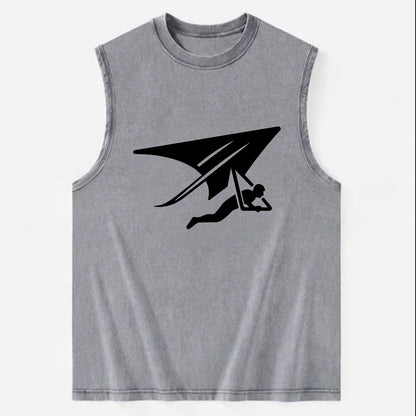 Hang glider soaring - Vintage Washed Tank - Grey