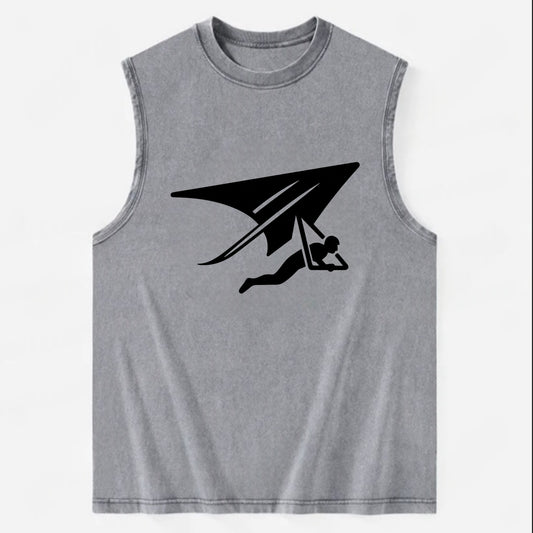 Hang glider soaring - Vintage Washed Tank - Grey