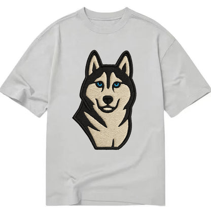 Husky - Blue eyes close-up portrait - Cl Classic T-shirt - Grey