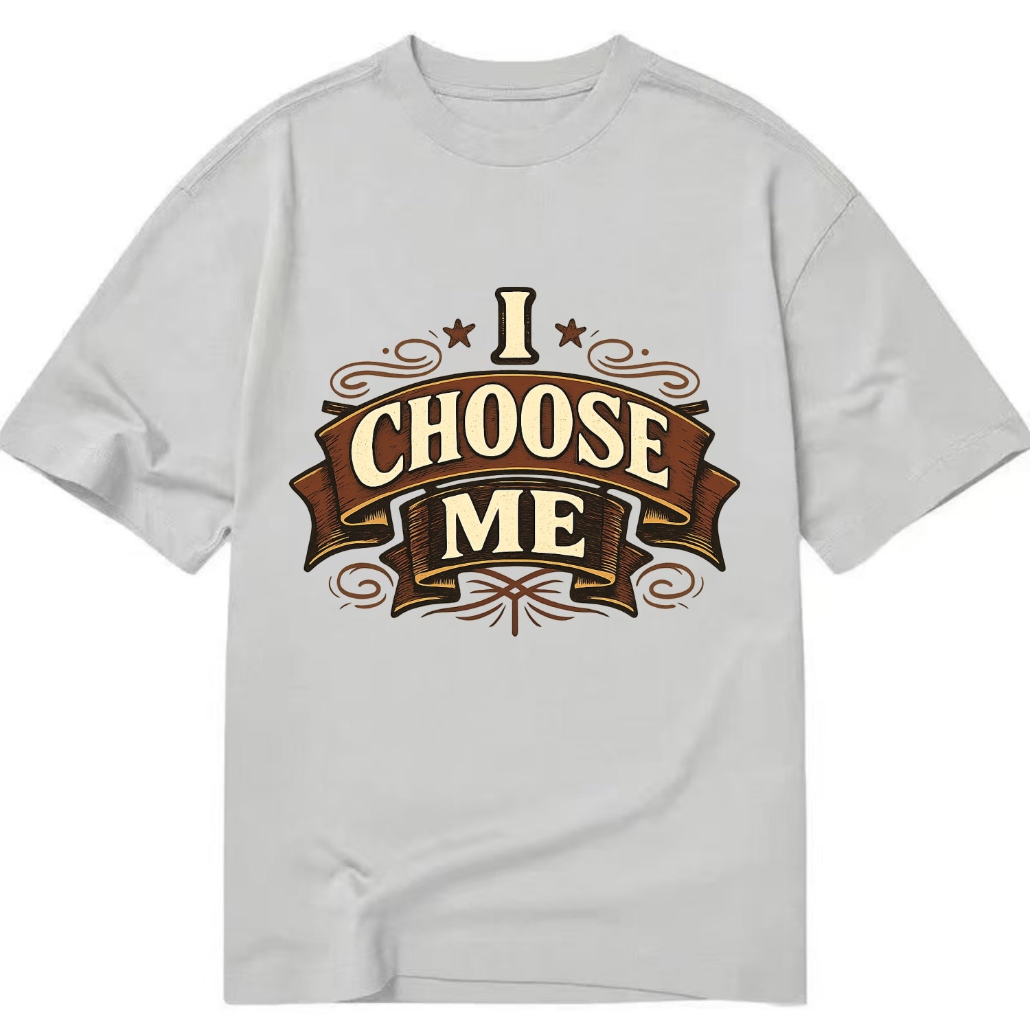 Bold typography design - "I CHOOSE ME" - self-priority, self-selection - Classic T-shirt - Grey