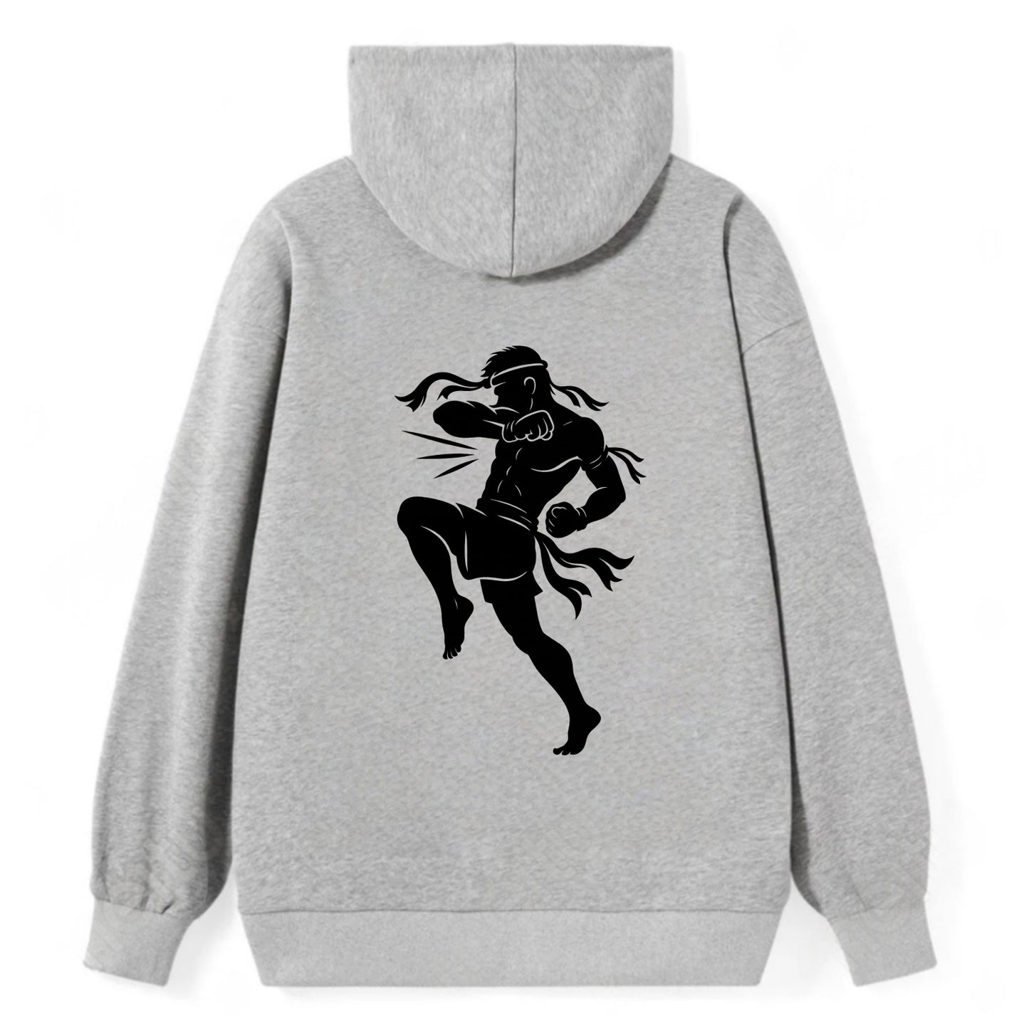 Thai Muay Thai fighter elbow strike - Classic Pullover Hoodie - Grey
