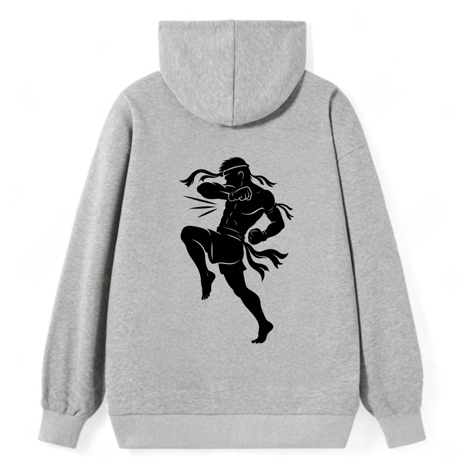Thai Muay Thai fighter elbow strike - Classic Pullover Hoodie - Grey