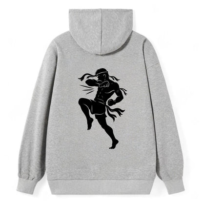 Thai Muay Thai fighter elbow strike - Classic Pullover Hoodie - Grey