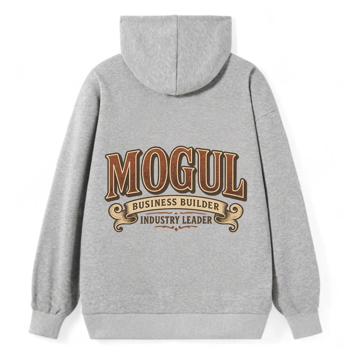 Bold typography design - "MOGUL" - business builder, industry leader - Classic Pullover Hoodie - Grey