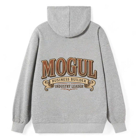 Bold typography design - "MOGUL" - business builder, industry leader - Classic Pullover Hoodie - Grey