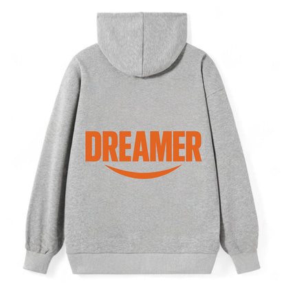 Bold typography design - "DREAMER" - imagination, seeing possibilities - Classic Pullover Hoodie - Grey