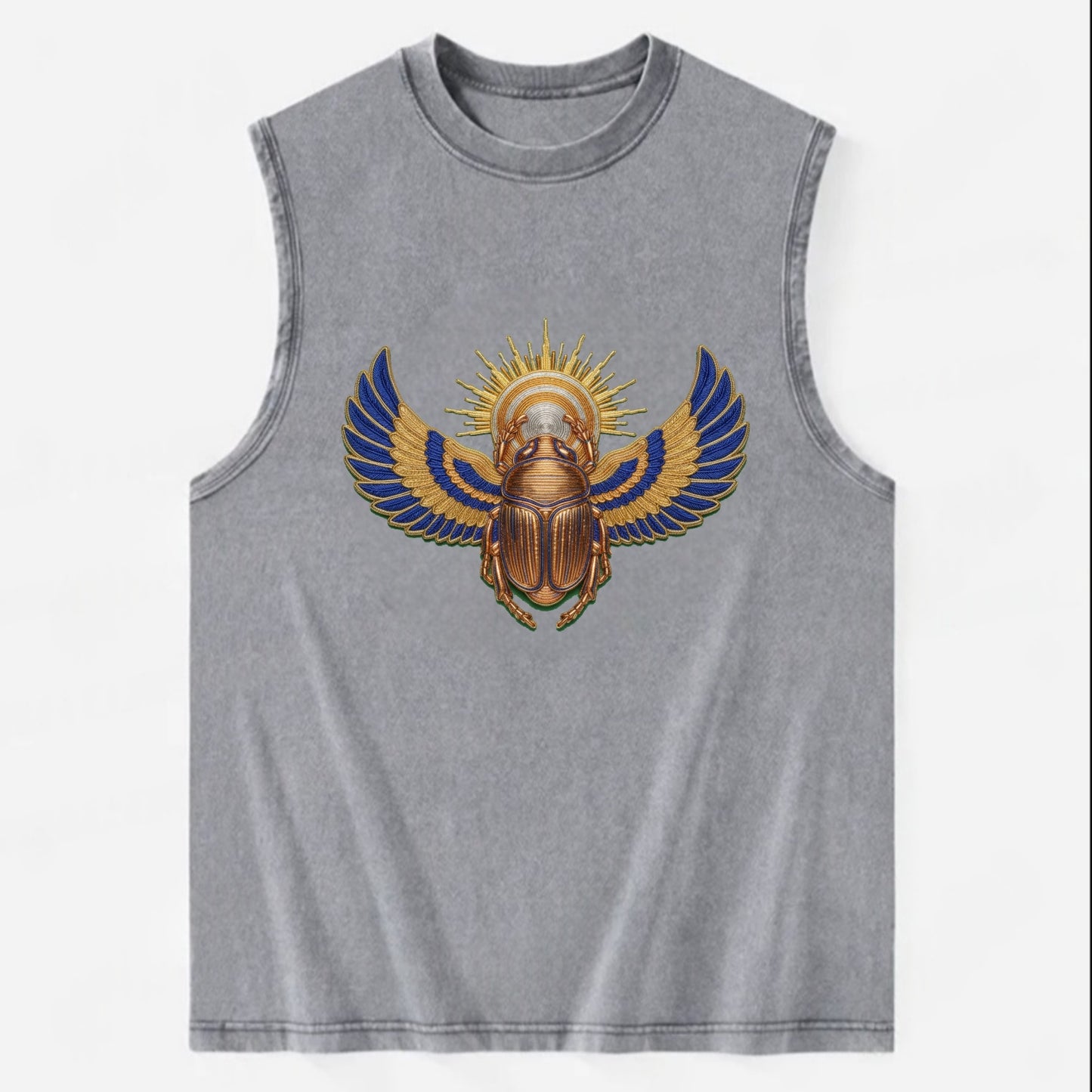 Winged Scarab - Vintage Washed Tank - Grey