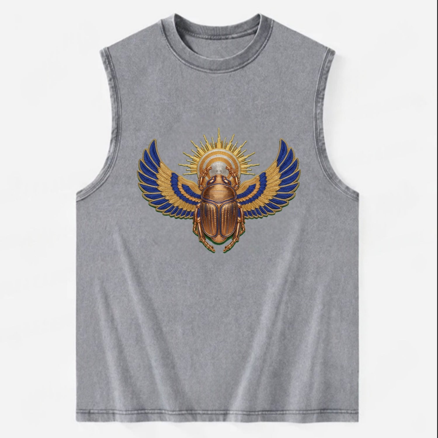 Winged Scarab - Vintage Washed Tank - Grey