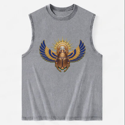 Winged Scarab - Vintage Washed Tank - Grey