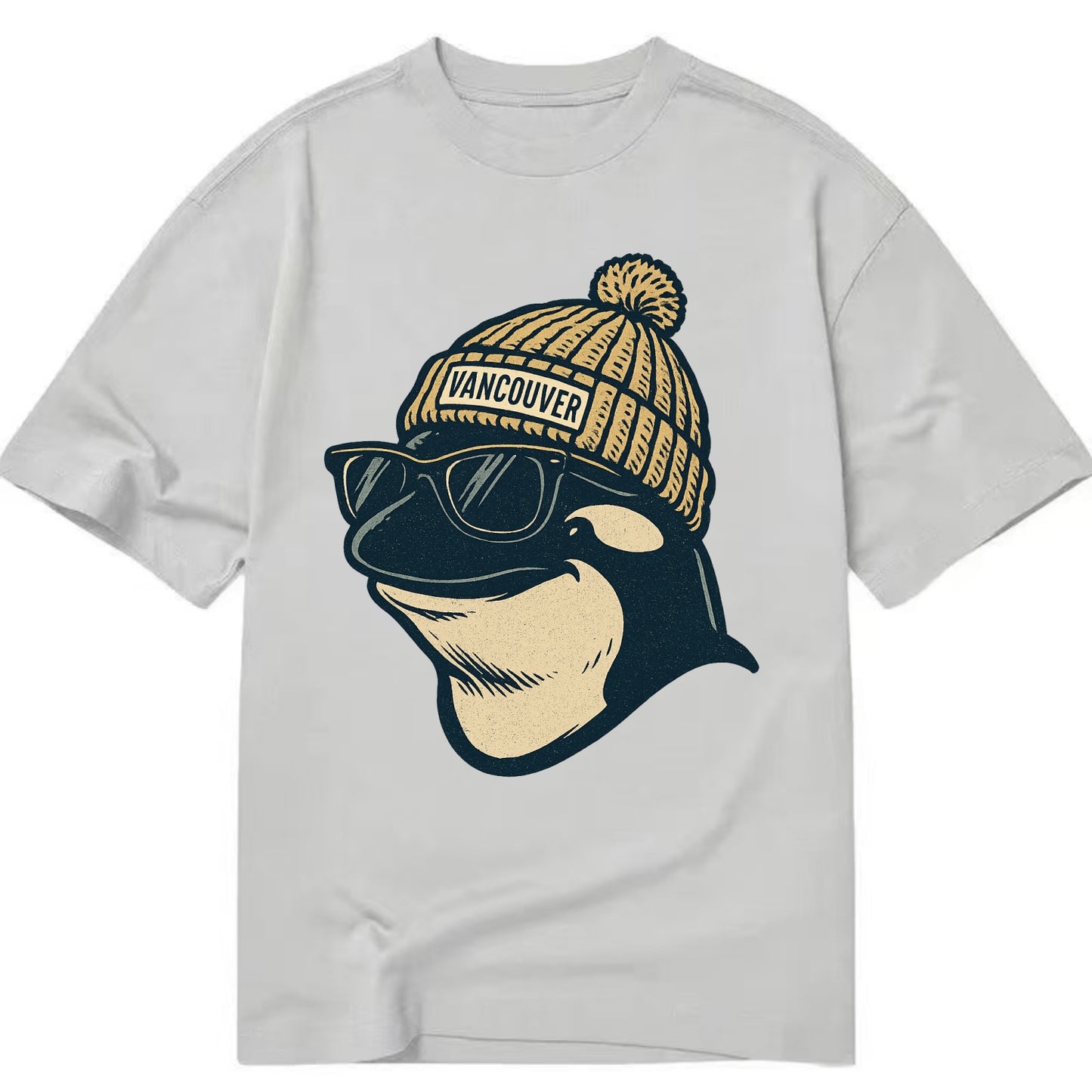 Vancouver Orca wearing Vancouver beanie - Classic T-shirt - Grey
