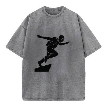 Base jumper launching off - Vintage T-shirt - Grey