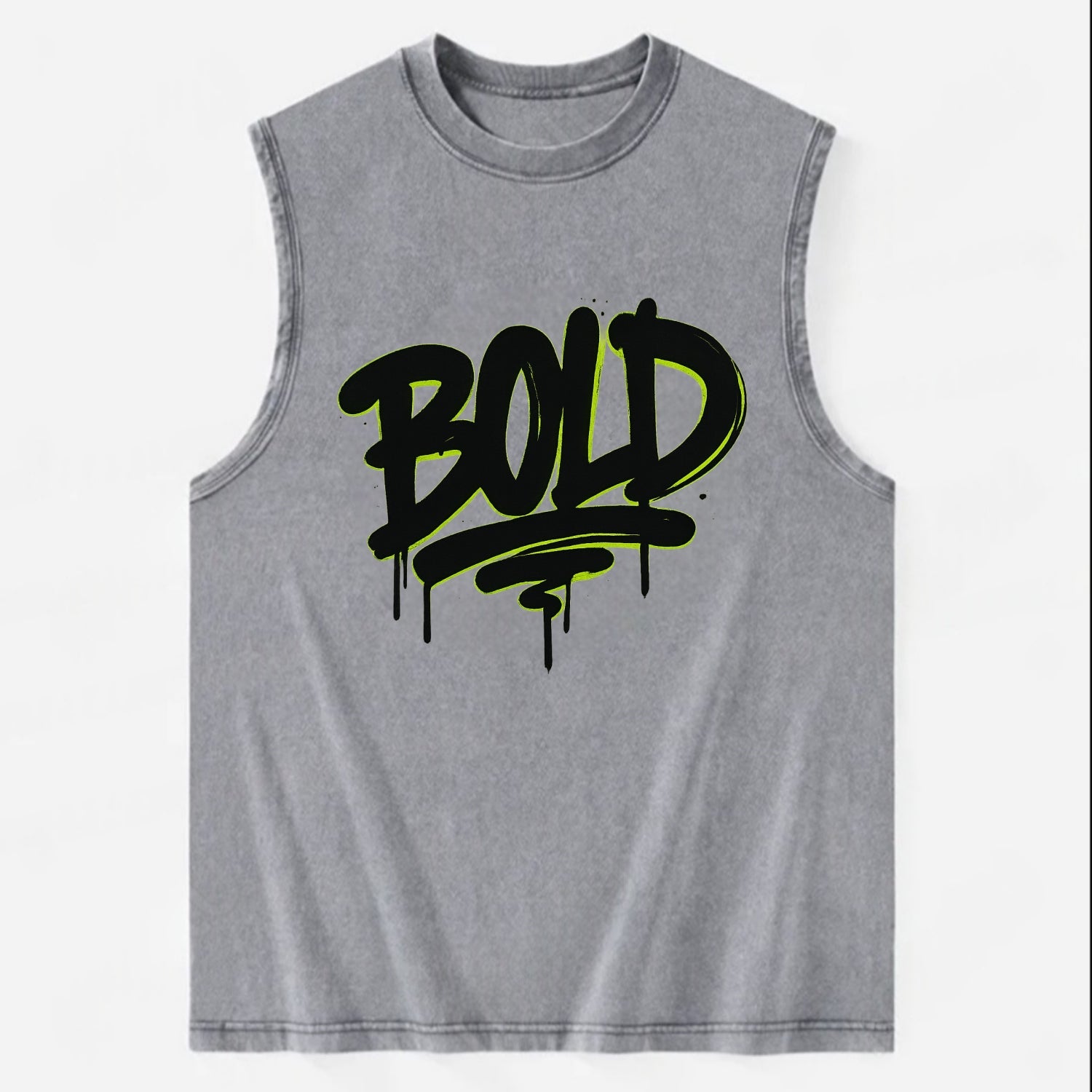 Bold typography design - "BOLD" - courageous, standing out - Vintage Washed Tank - Grey