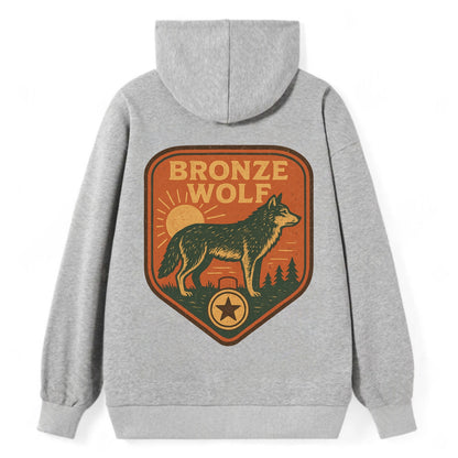 Bronze Wolf Medal  - Classic Pullover Hoodie - Grey