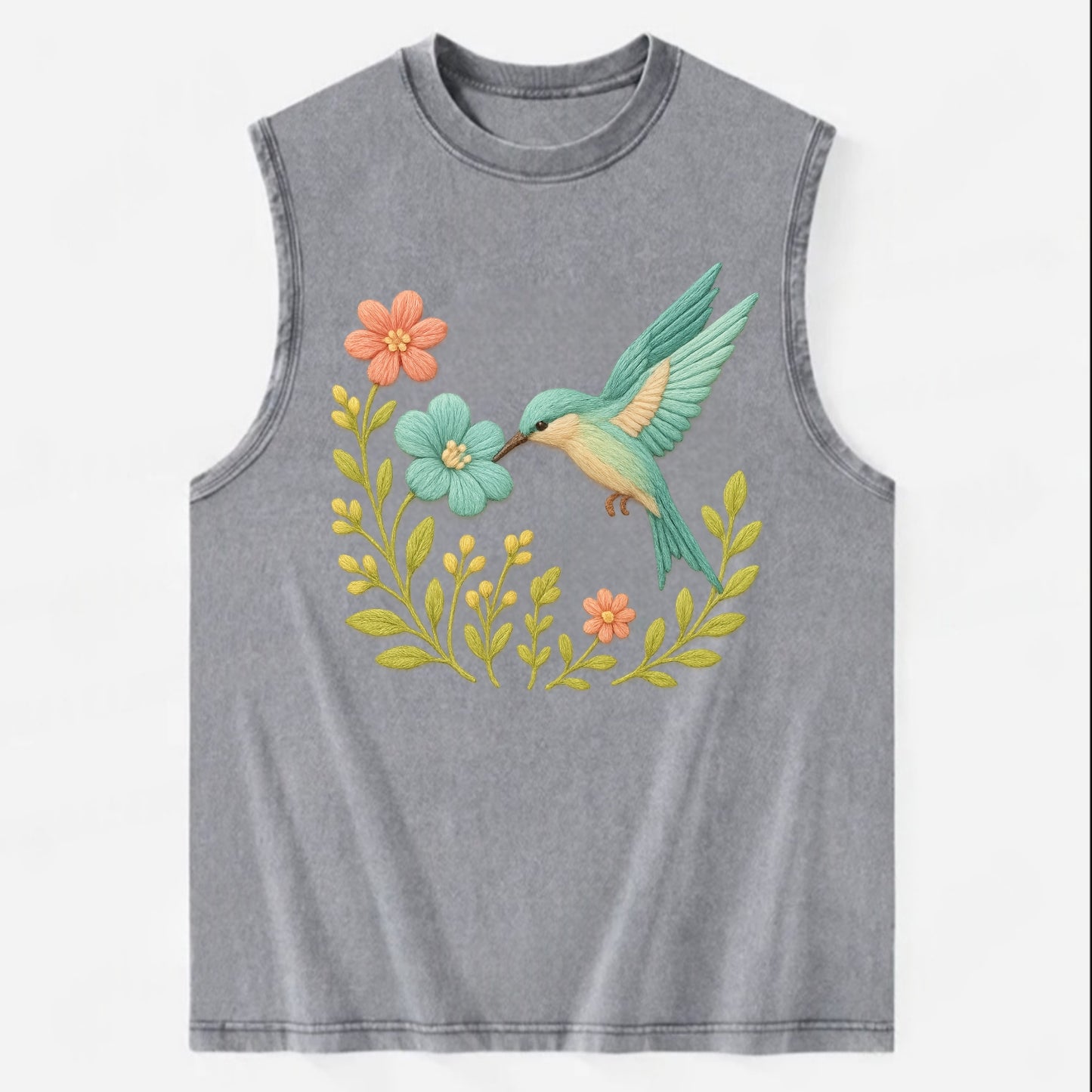 Mint Bee-Eater - Vintage Washed Tank - Grey