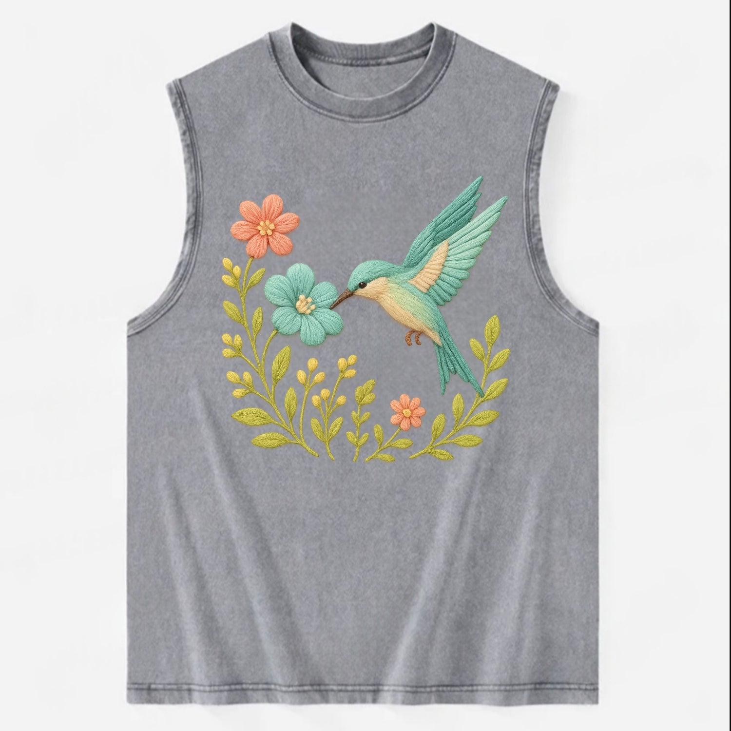 Mint Bee-Eater - Vintage Washed Tank - Grey