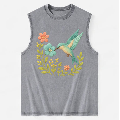 Mint Bee-Eater - Vintage Washed Tank - Grey