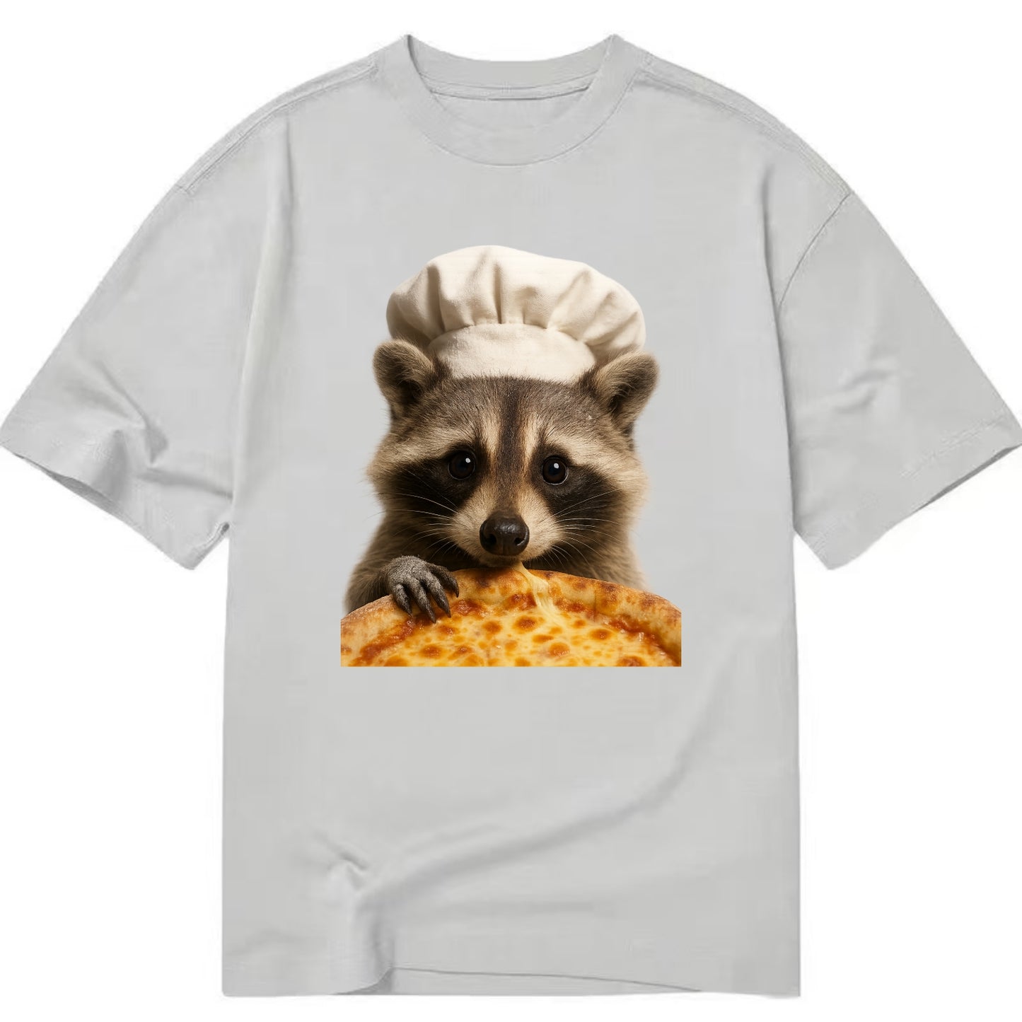 Pizza Dad Raccoon  - Classic T-shirt - Grey