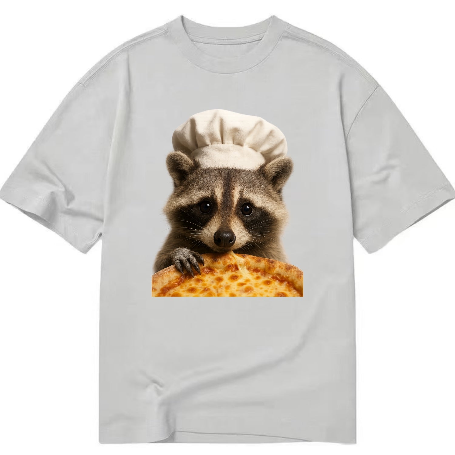Pizza Dad Raccoon  - Classic T-shirt - Grey