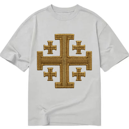 Jerusalem Cross  - Classic T-shirt - Grey