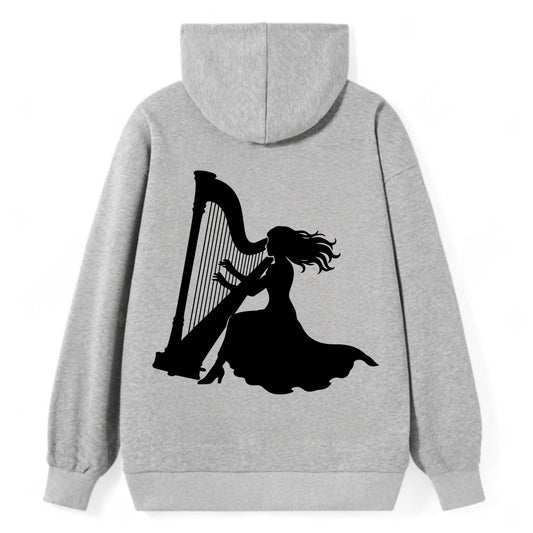 Harpist playing ethereal melody - Classic Pullover Hoodie - Grey