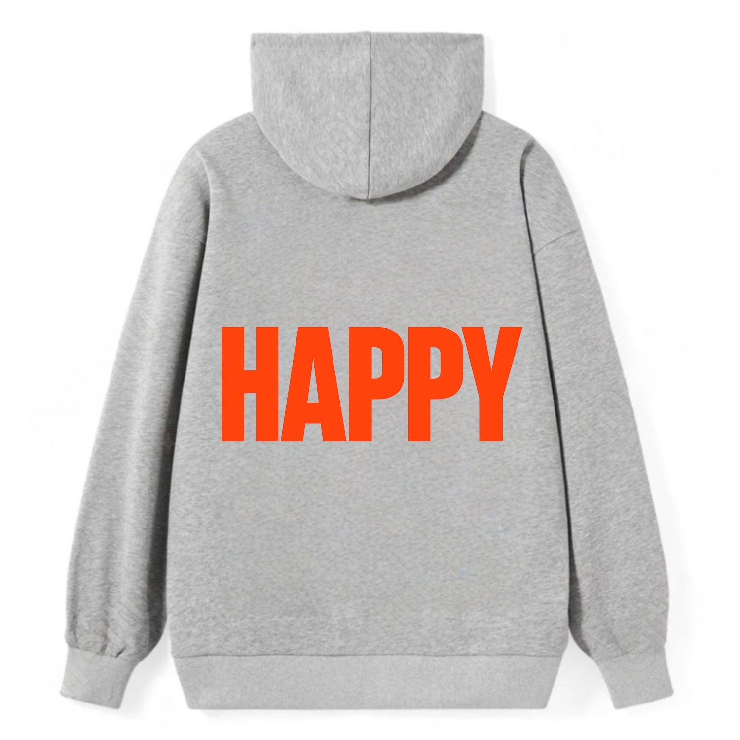Bold typography design - "HAPPY" - joyful, content, pleased - Classic Pullover Hoodie - Grey
