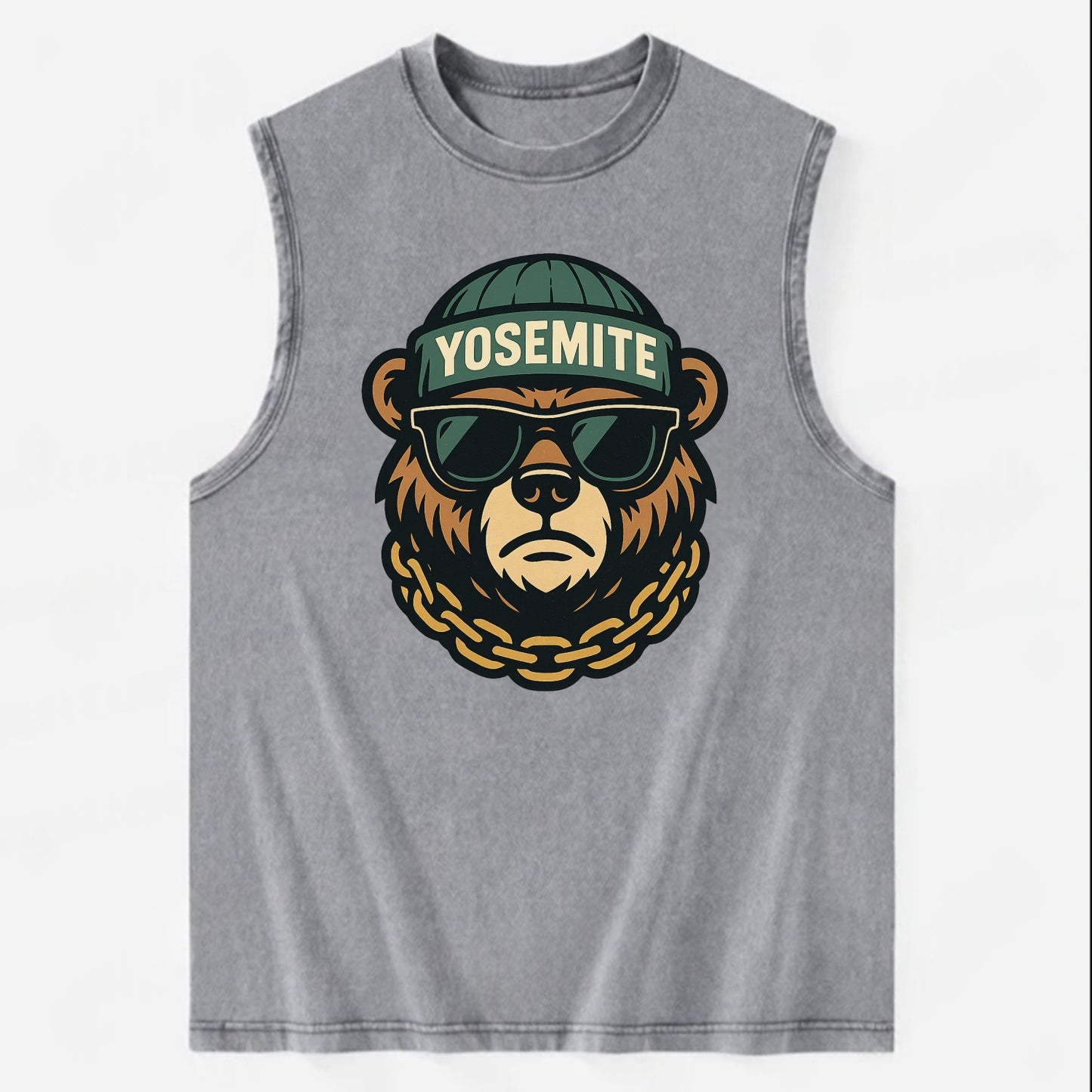 Yosemite Bear - Vintage Washed Tank - Grey