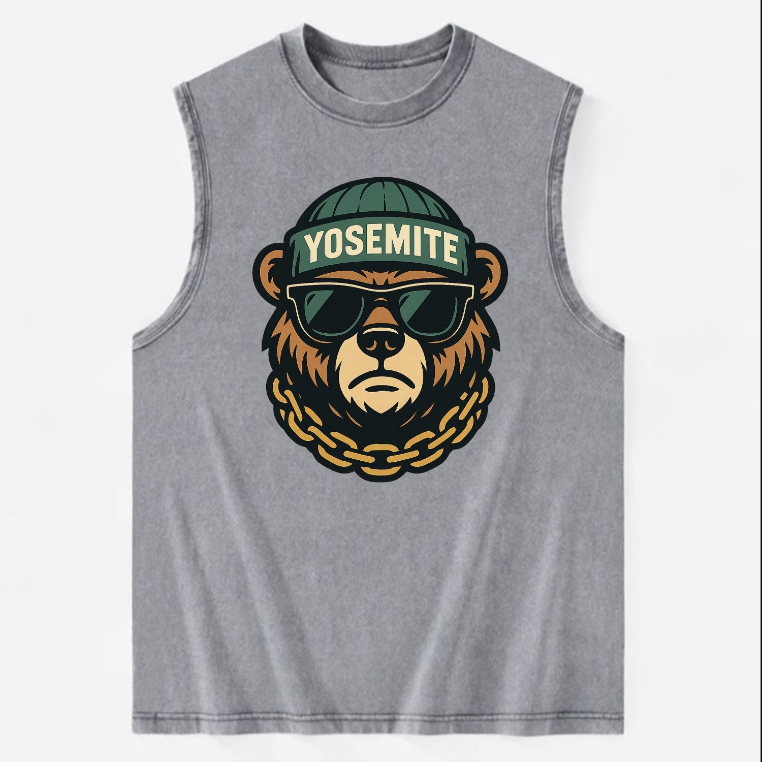 Yosemite Bear - Vintage Washed Tank - Grey
