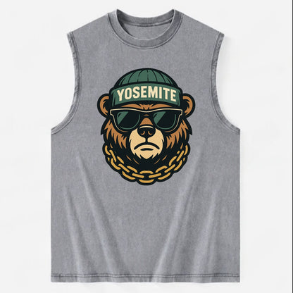 Yosemite Bear - Vintage Washed Tank - Grey