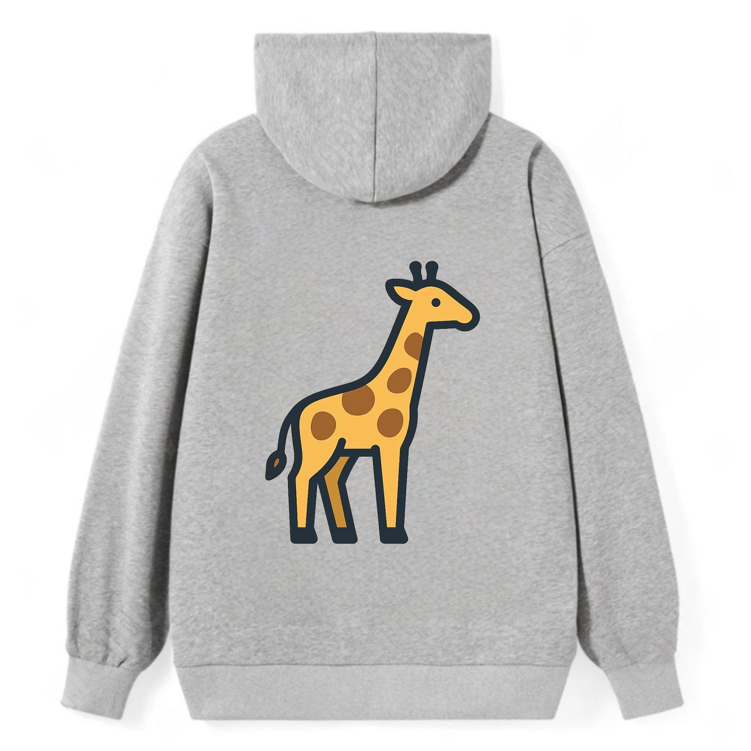 Giraffe - Yellow with brown patches flat side profile - Classic Pullover Hoodie - Grey