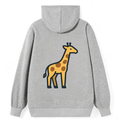 Giraffe - Yellow with brown patches flat side profile - Classic Pullover Hoodie - Grey
