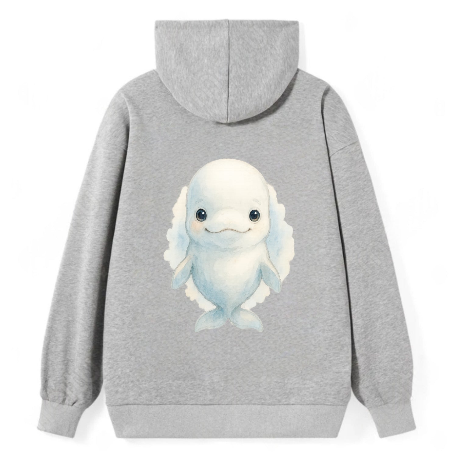 Baby Beluga Whale - pure white, rounded forehead, small eyes with big - Classic Pullover Hoodie - Grey