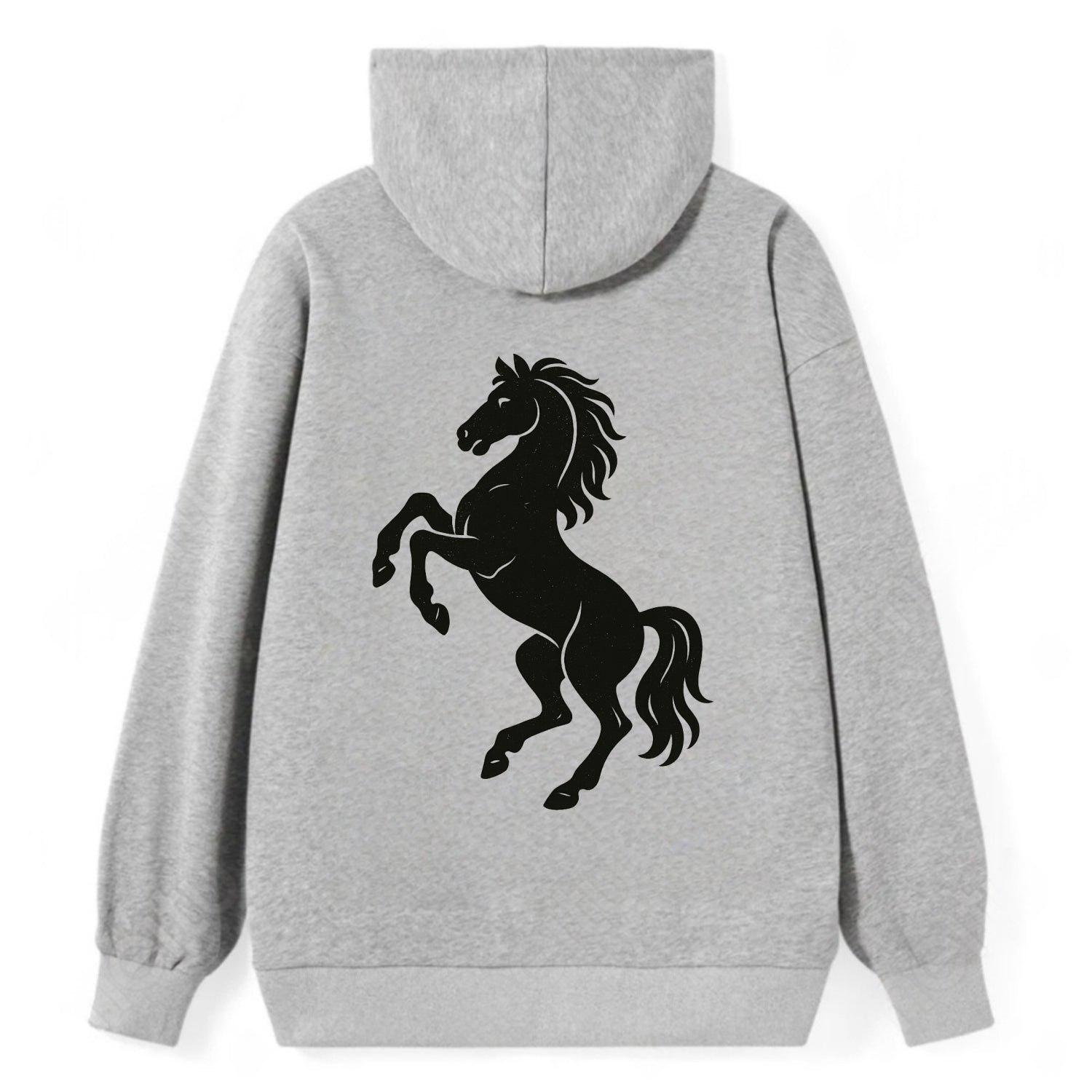 Stallion rearing on hind legs - Classic Pullover Hoodie - Grey