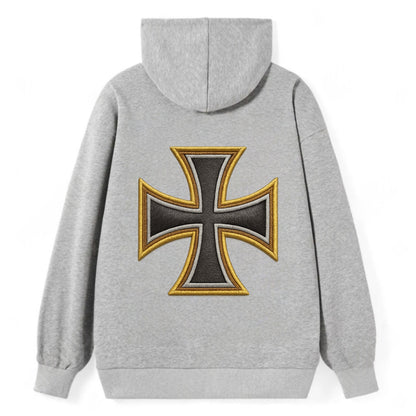 Teutonic Cross  - Classic Pullover Hoodie - Grey
