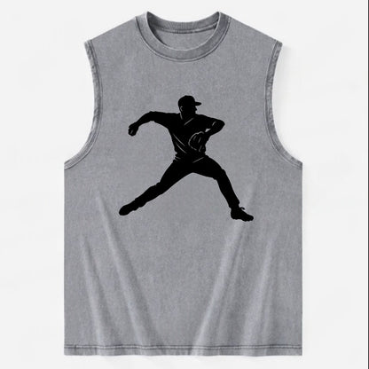 Baseball pitcher wind-up motion - Vintage Washed Tank - Grey