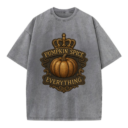 Pumpkin Spice Everything  - Vintage T-shirt - Grey