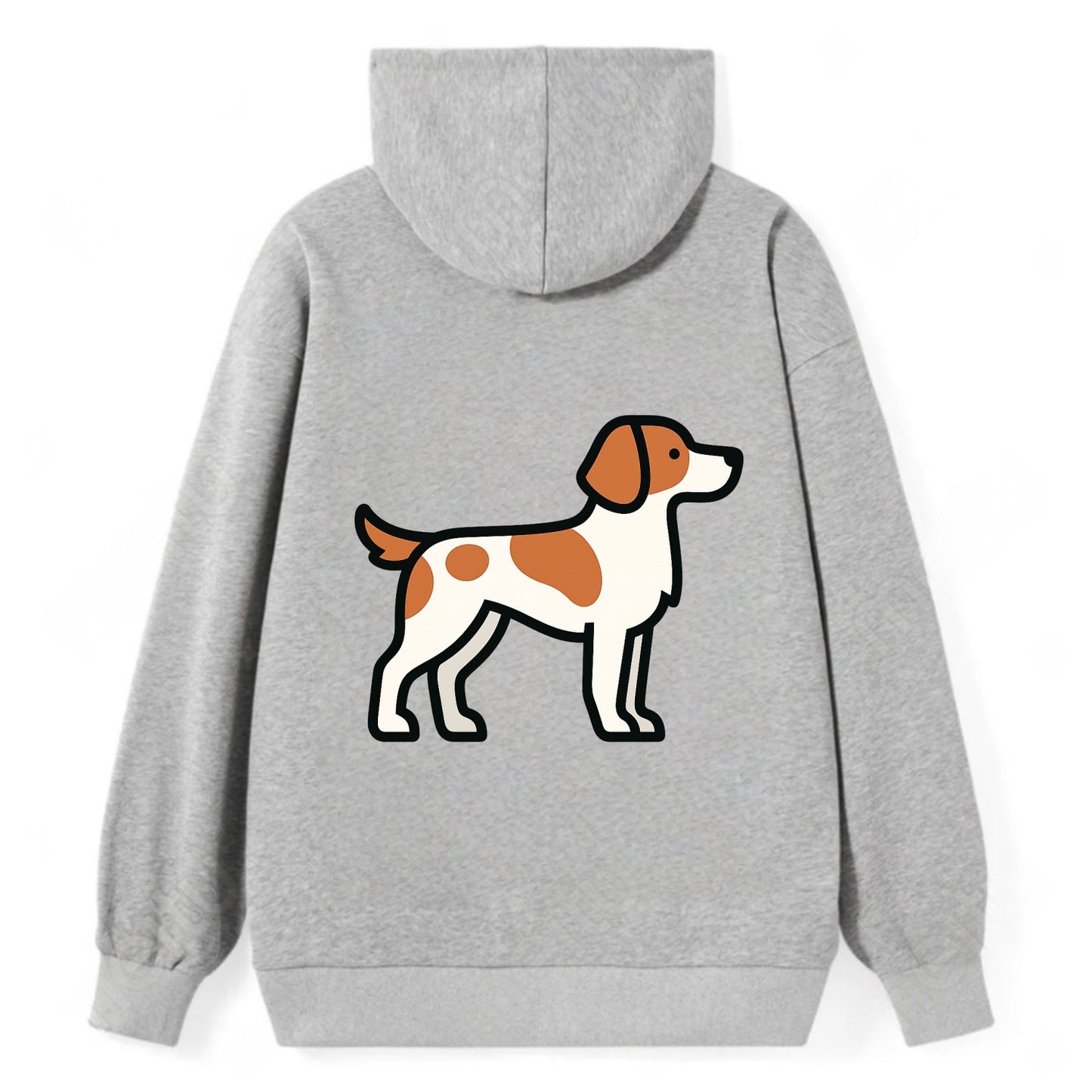 Brittany Spaniel - Orange and white flat side profile - Classic Pullover Hoodie - Grey