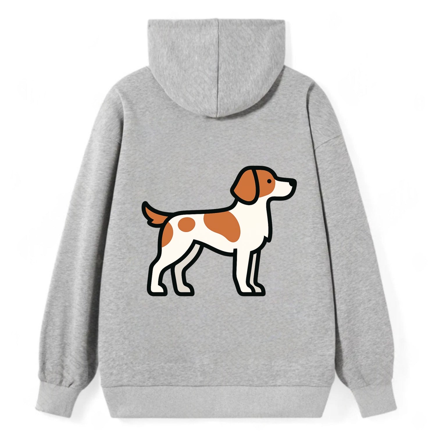 Brittany Spaniel - Orange and white flat side profile - Classic Pullover Hoodie - Grey
